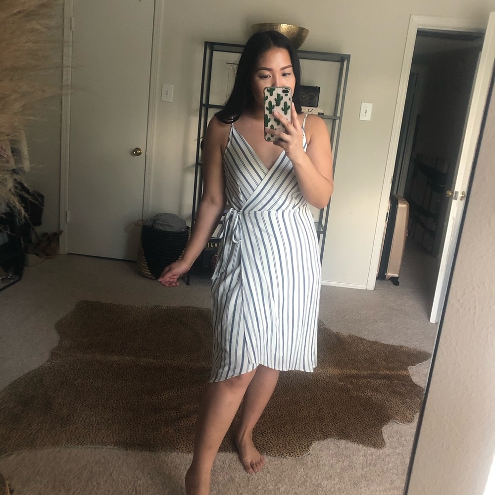 Striped wrap Spring dress